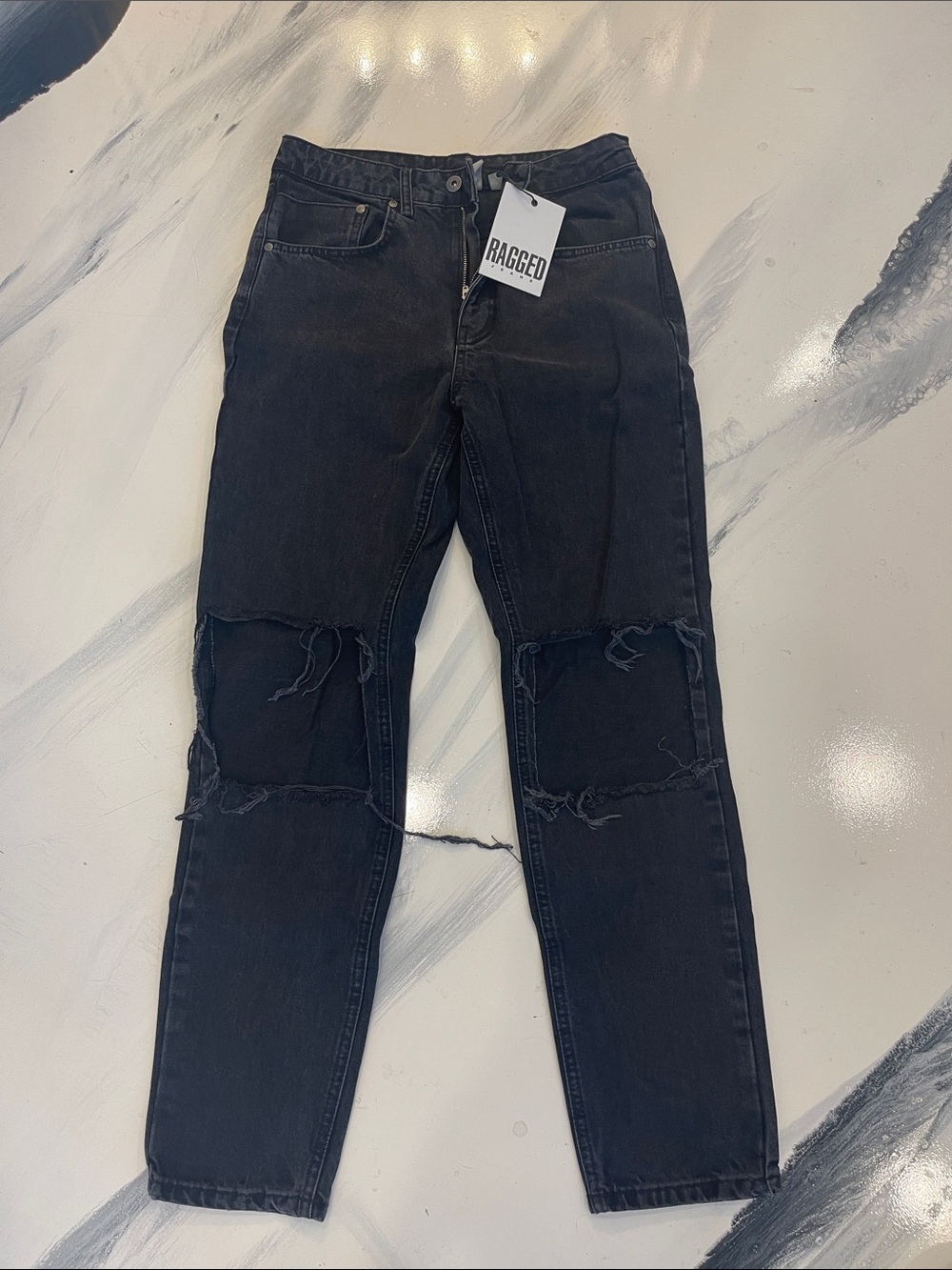 The Ragged Priest Black Distressed Boyfriend Jeans